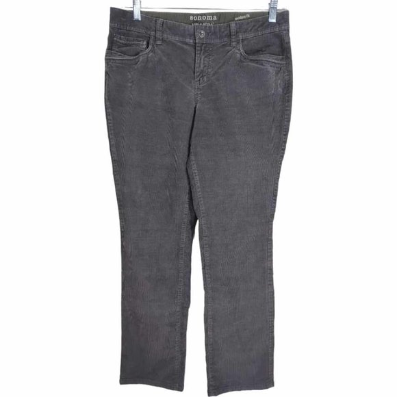 SONOMA Life+Style Grey Corduroy Pants Size 12 - Picture 1 of 6